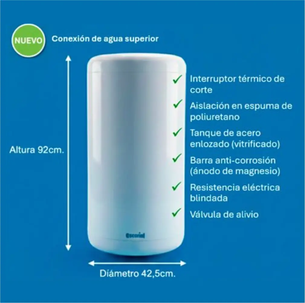 Termotanque Escorial 90 LTts. EL90 Conexion Superior-4.webp