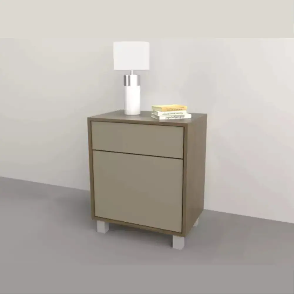 Mesa de Luz Tables 6426 1 Cajon - 1 Puerta Nogal - Gris C.-3.webp