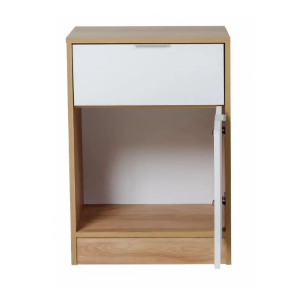 Mesa de Luz Ricchezz Murano 1 Puerta - 1 Cajon Blanco-2.webp