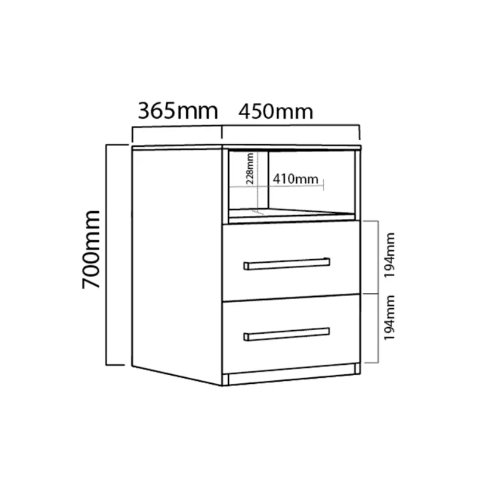 Mesa de Luz Delos 2 Caj-C Estantes DL205 Tortona-1.webp