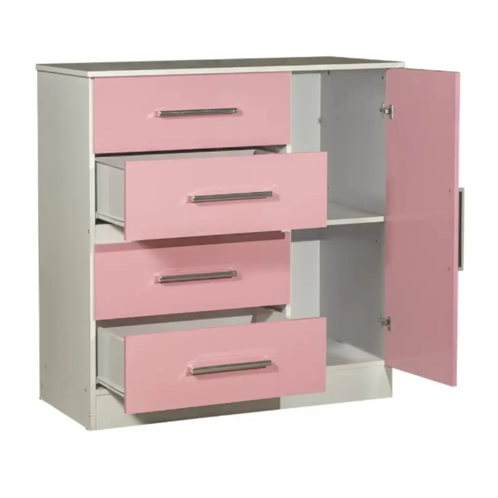 Chifonier Maximo 1 Puerta 4 Cajones 68010 Infantil-Rosa-2.webp