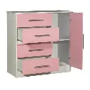 Chifonier Maximo 1 Puerta 4 Cajones 68010 Infantil-Rosa-2.webp