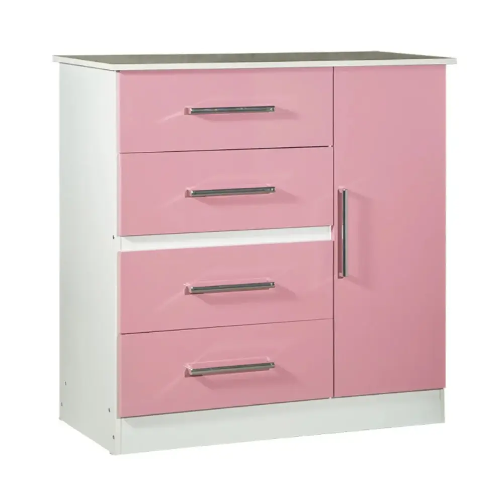 Chifonier Maximo 1 Puerta 4 Cajones 68010 Infantil-Rosa-1.webp
