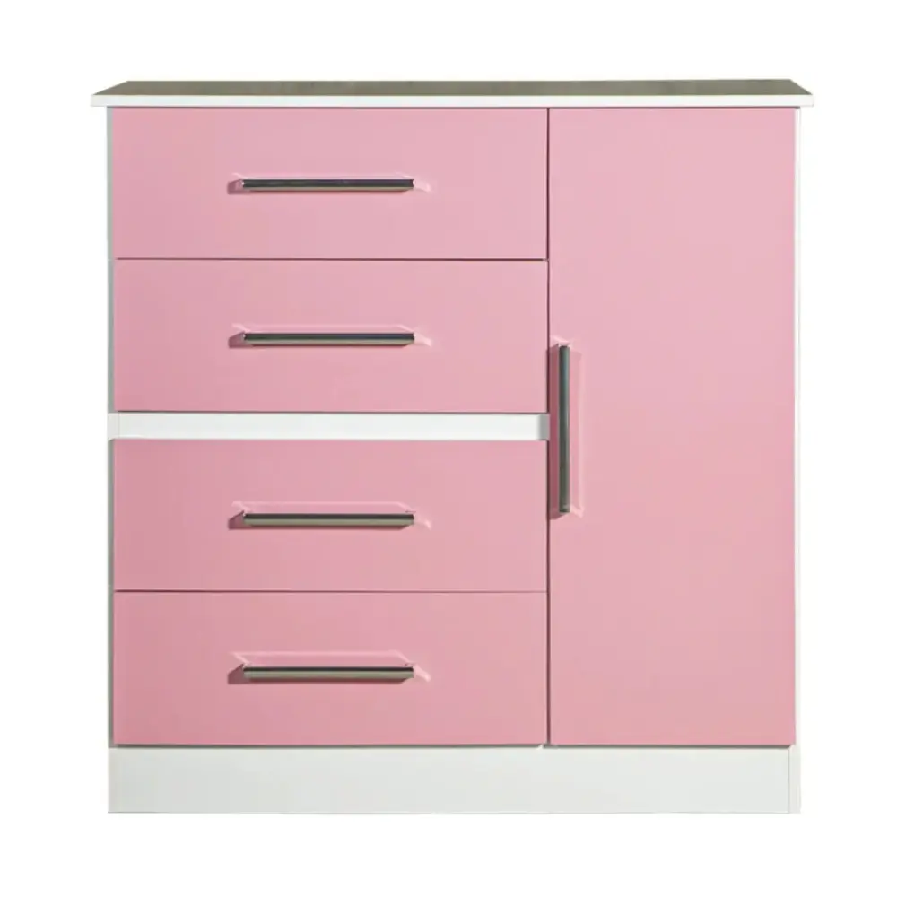 Chifonier Maximo 1 Puerta 4 Cajones 68010 Infantil-Rosa-3.webp