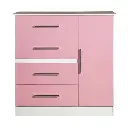Chifonier Maximo 1 Puerta 4 Cajones 68010 Infantil-Rosa-3.webp