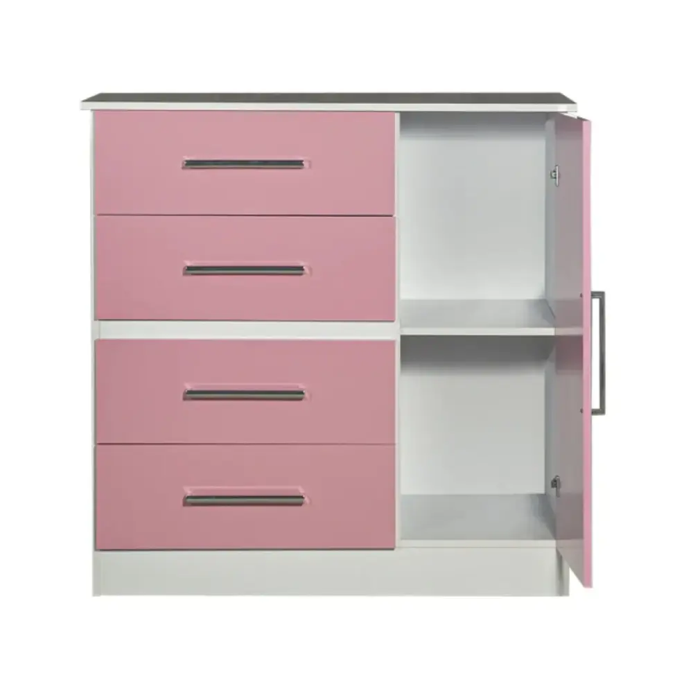 Chifonier Maximo 1 Puerta 4 Cajones 68010 Infantil-Rosa-4.webp