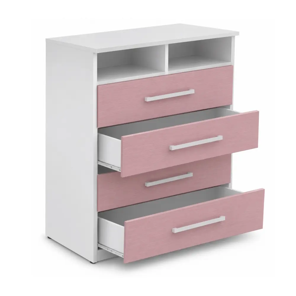 Chifonier Delos 4 Cajones Con Estantes DJ150RO Rosa-3.webp