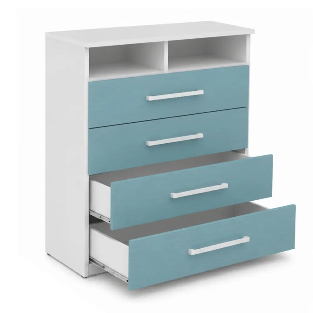 Chifonier Delos 4 Cajones Con Estantes DJ150AZ azul-2.webp