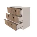 Comoda EMC 3 Cajones Juvenil COMJUVB-NA - Blanco-Naranja-2.webp