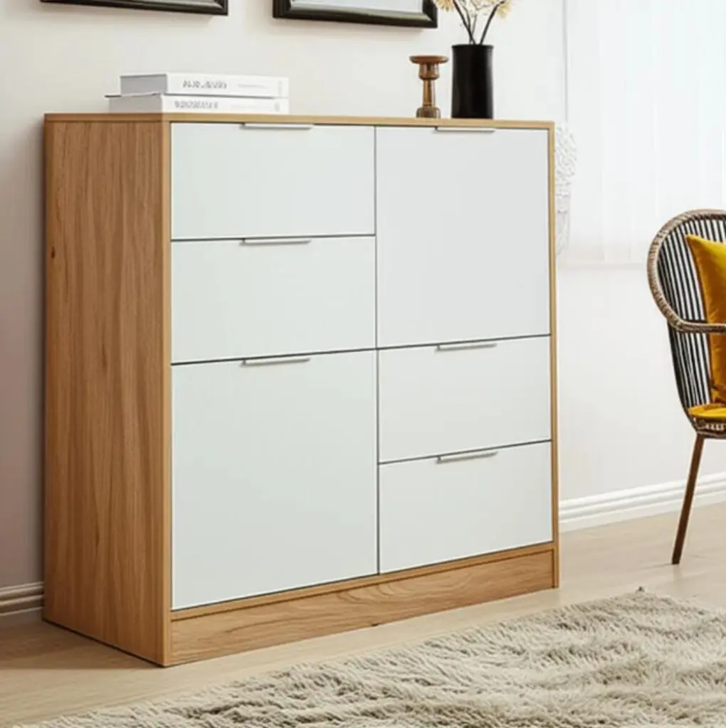Comoda Richezze Murano 2 Puertas - 4 Cajones Blanco-5.webp