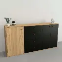 Bahiut Tables 7010 1.75 M 3 Puertas-4 Cajones Olmo F.-Negro M.-3.webp