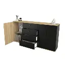Bahiut Tables 7010 1.75 M 3 Puertas-4 Cajones Olmo F.-Negro M.-2.webp