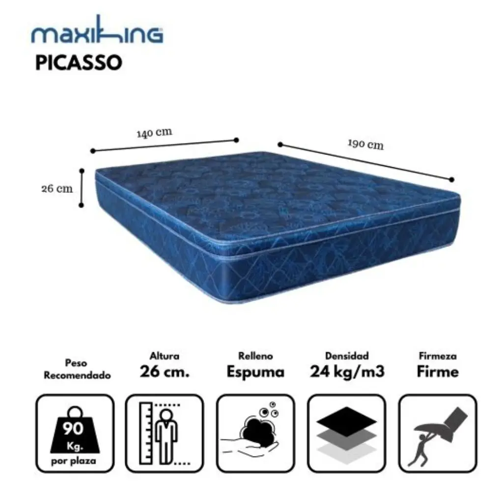 Colchon Maxiking Picasso Azul 140x190 -2.webp