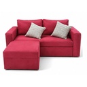 Sofa Rosarino Con Camastro 170x70x70 Cm. Chenil Rojo