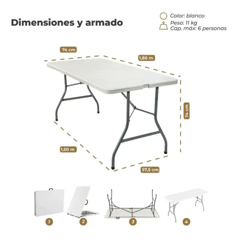 Mesa Garden Life Picnic 180x74 Cm Blanco-3.webp