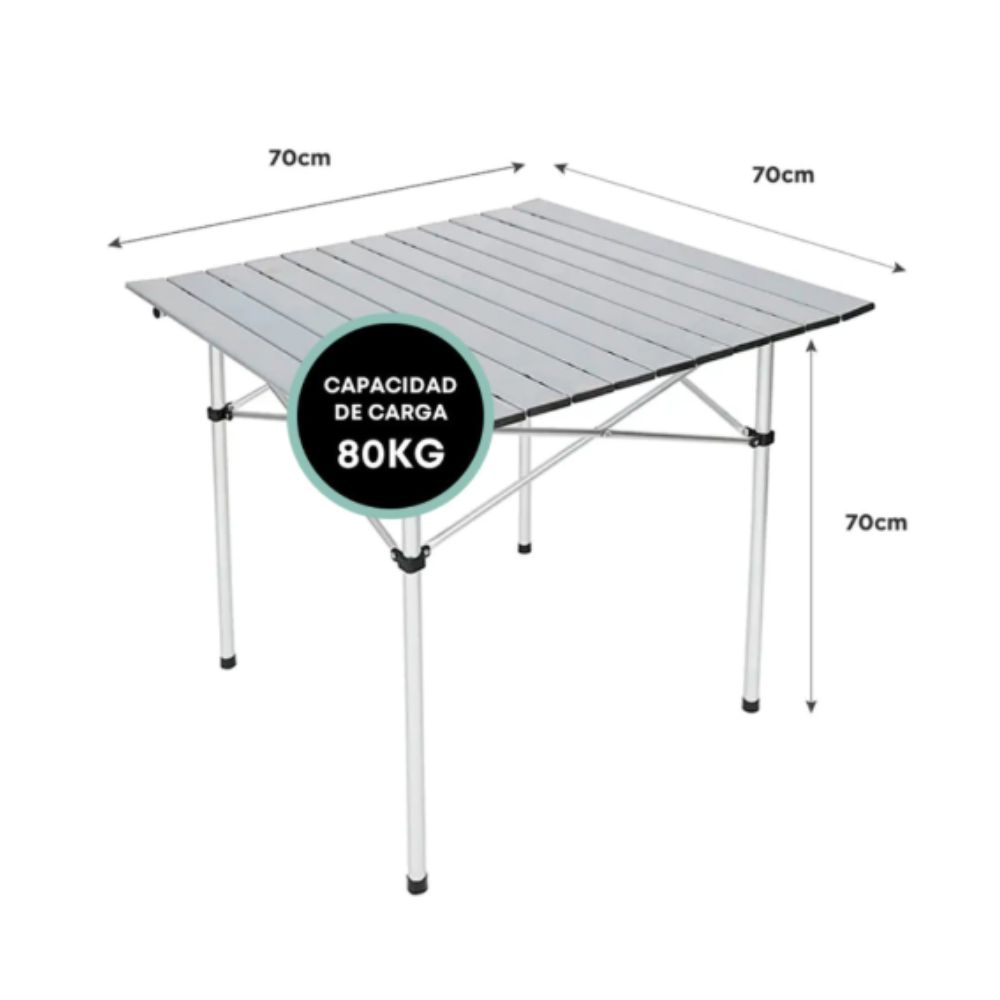 Mesa Pleglable Pram Delos 40 Cm PCA04 Aluminio