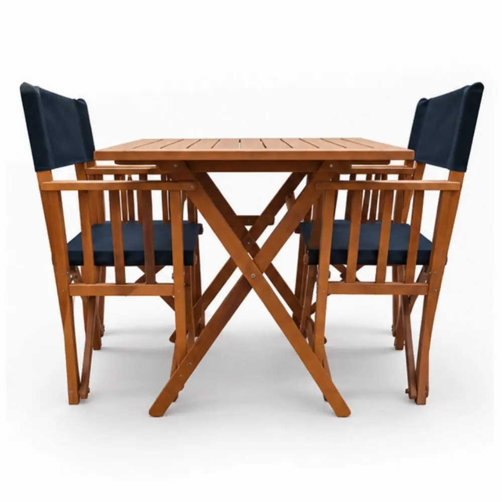 Juego de Camping CSC C03 Mesa 80x80 Con 4 Sillones Plegables de Madera Caoba-3.webp