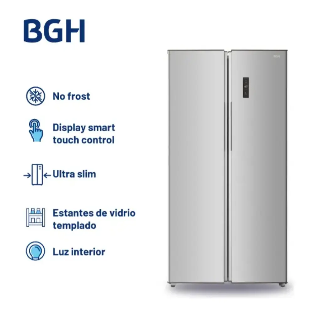 Heladera BGH BRS400I1A 397 Lts. Syde By Syde No Frost Inverter Inoxidable-4.webp