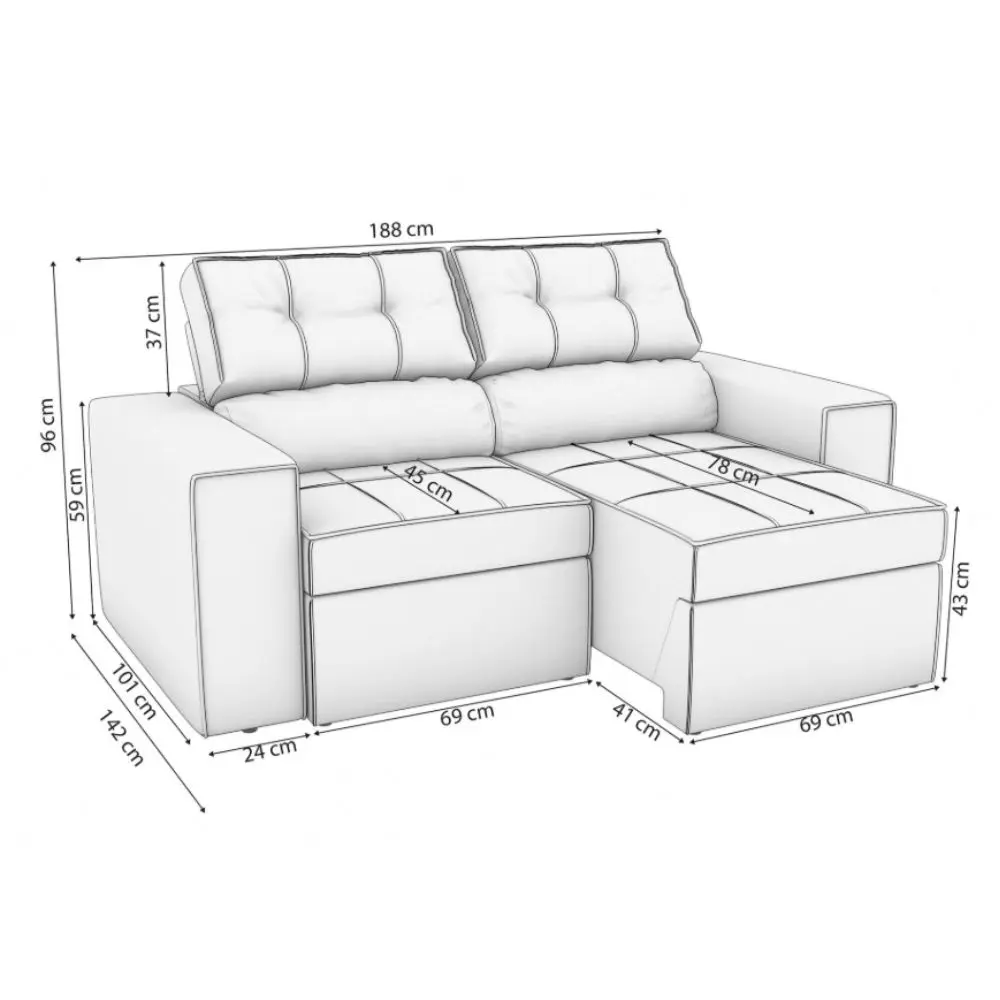 SOFA KAPPESBERG LANUS 4C S125-2-A036 188X96X101CM 6POSRECLINABLE - VELUDO BEGE-5.webp
