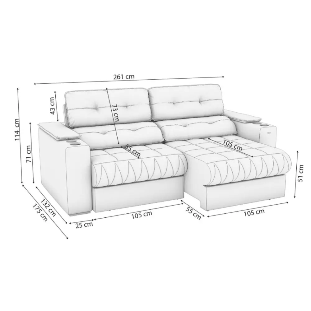 SOFA KAPPESBERG DELUXE 4C S112-2-A035 109X268X120CM RECLINABLE - VELUDO CHUMBO-5.webp