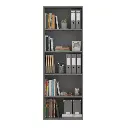 Biblioteca Piro 5830 5 Estanto 200X70X40 Cm Grafito-Ceniza-2.webp