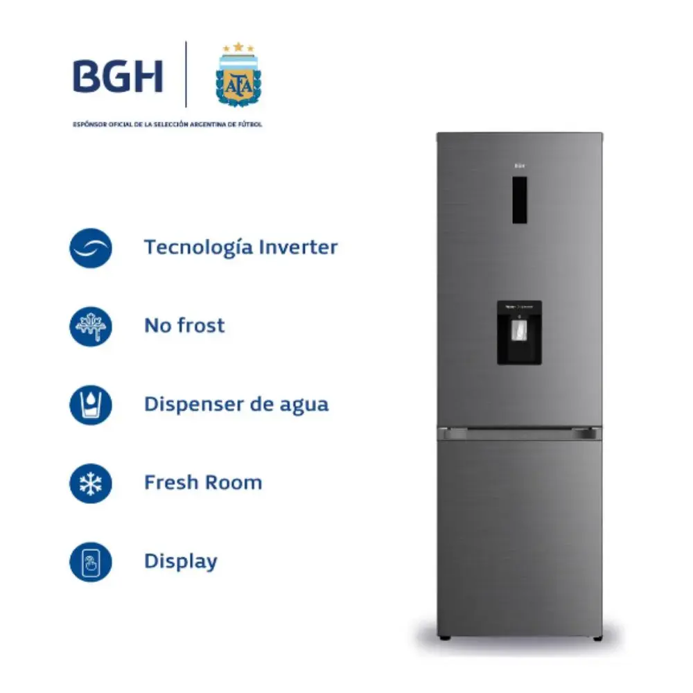 HELADERA BGH BRC330I1A 312L NO FROST FREEZER ABAJO INCERTER ACERO INOX.-3.webp
