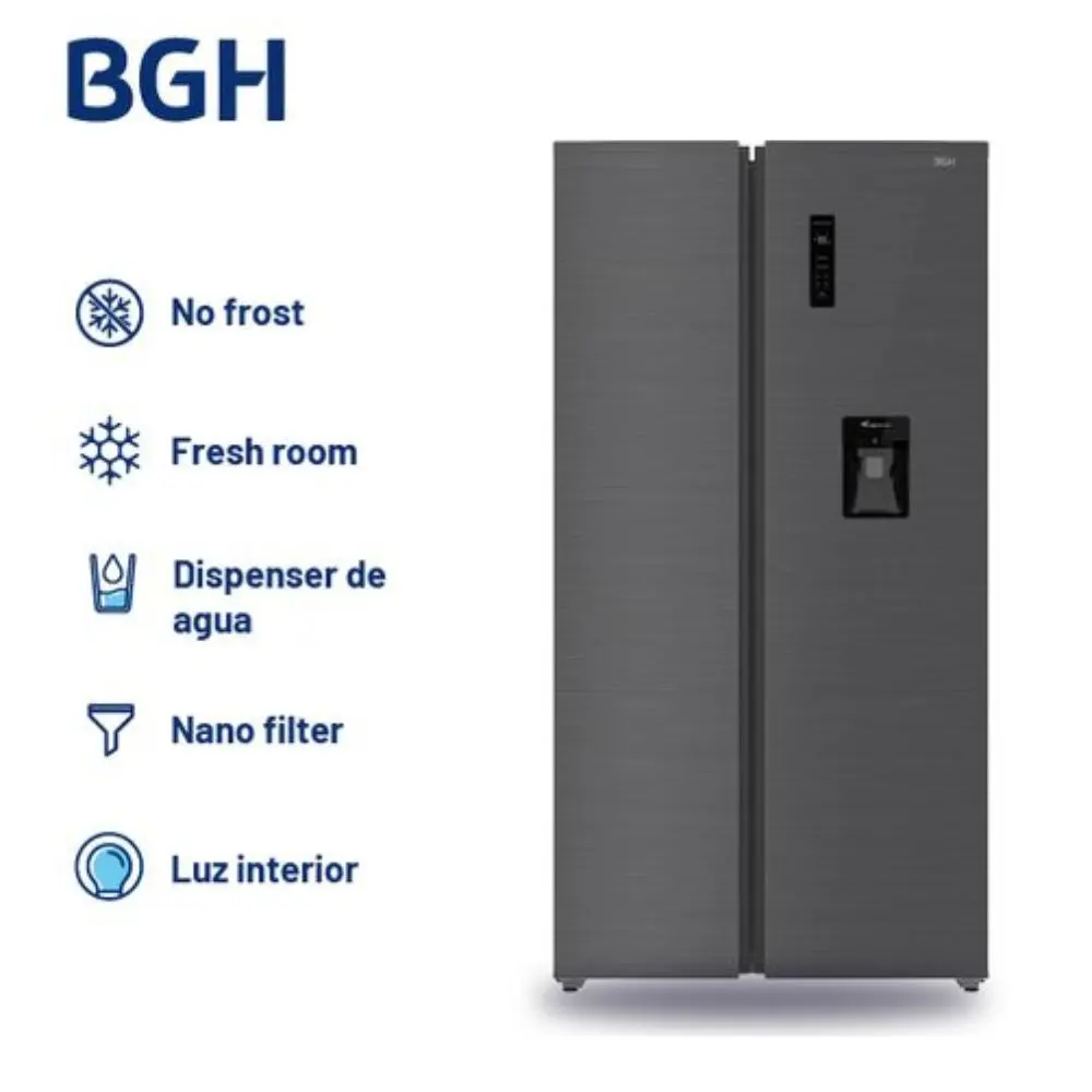 HELADERA BGH BRS540I2A 534L NO FROST SIDE BY SIDE INVERTER DARK INOX.-3.webp