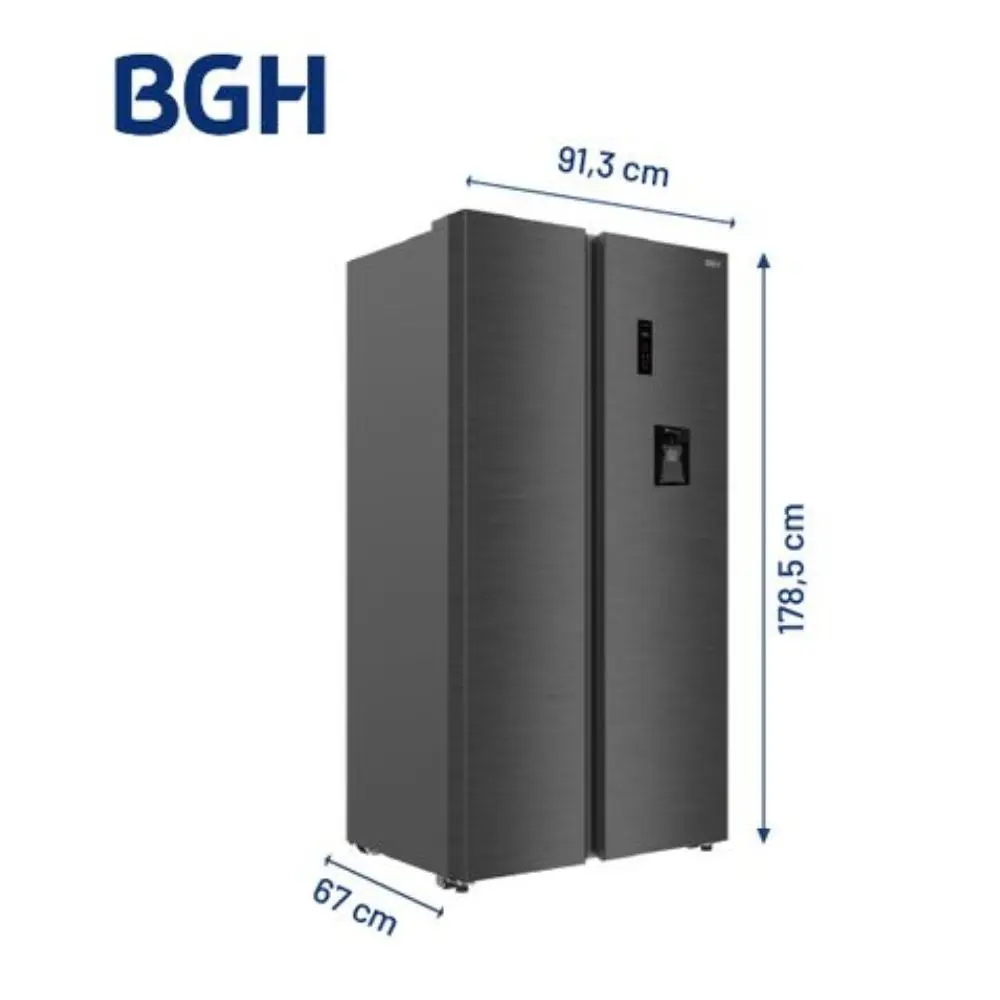 HELADERA BGH BRS540I2A 534L NO FROST SIDE BY SIDE INVERTER DARK INOX.-2.webp