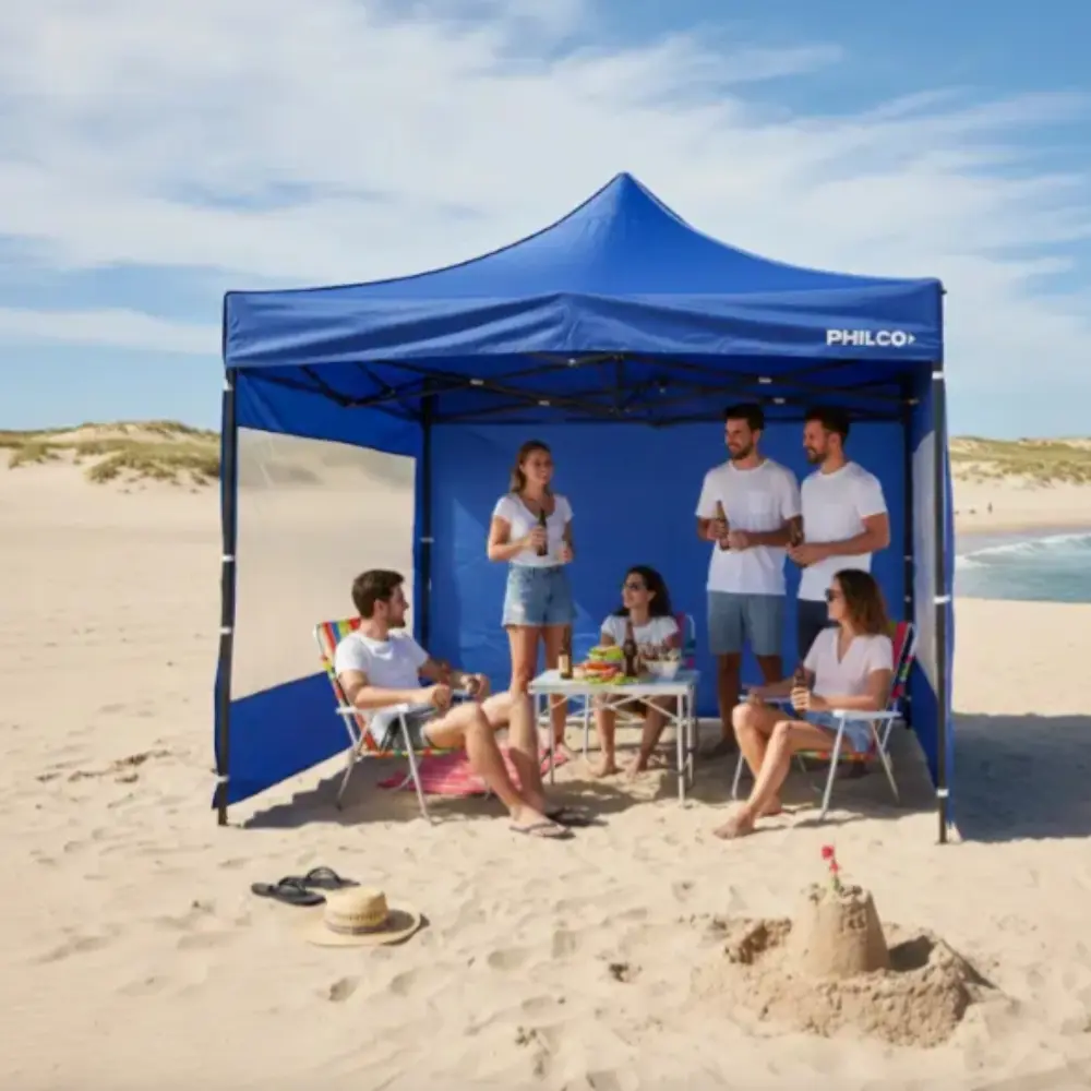 Gazebo Philco GAP3X3BW3P 3 x 3 Mts. Con Pared - Estructura de Acero Azul-7.webp