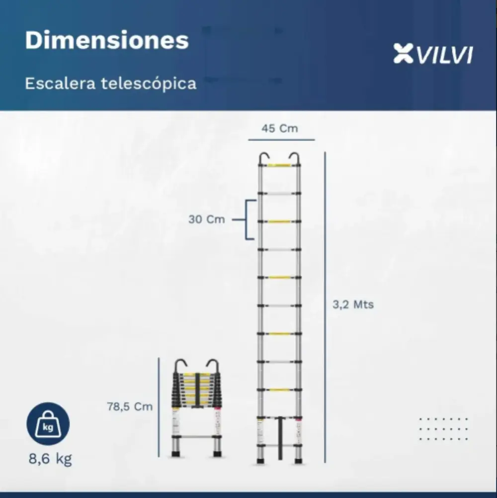 Escalera Philco EST38DH Telescopica 13 Escalones-Aluminio-3.webp