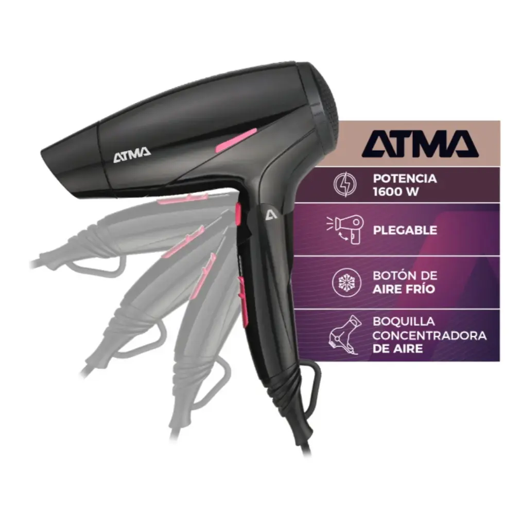 Secador Atma Beauty SP8965P Attitude Travel 1600W-1.webp