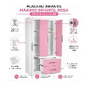 Placar Maximo 3 Puertas - 2 Cajones 68003 Infantil - Rosa-6.webp