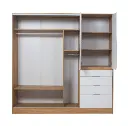 Placar Ricchezze Murano Mix 2.07 Mts 4 Puertas - 4 Cajones Con Espejo Hickory-Blanco Texturizado-2.webp