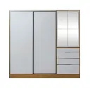Placar Ricchezze Murano Mix 2.07 Mts 4 Puertas - 4 Cajones Con Espejo Hickory-Blanco Texturizado-1.webp
