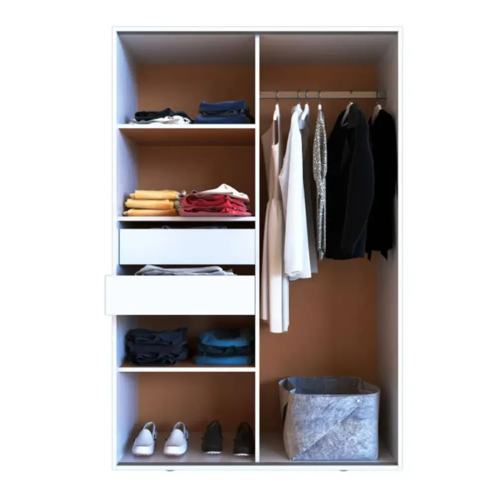 Placar Delos 2 Puertas Corredizas 2 Cajones - Blanco-2.webp