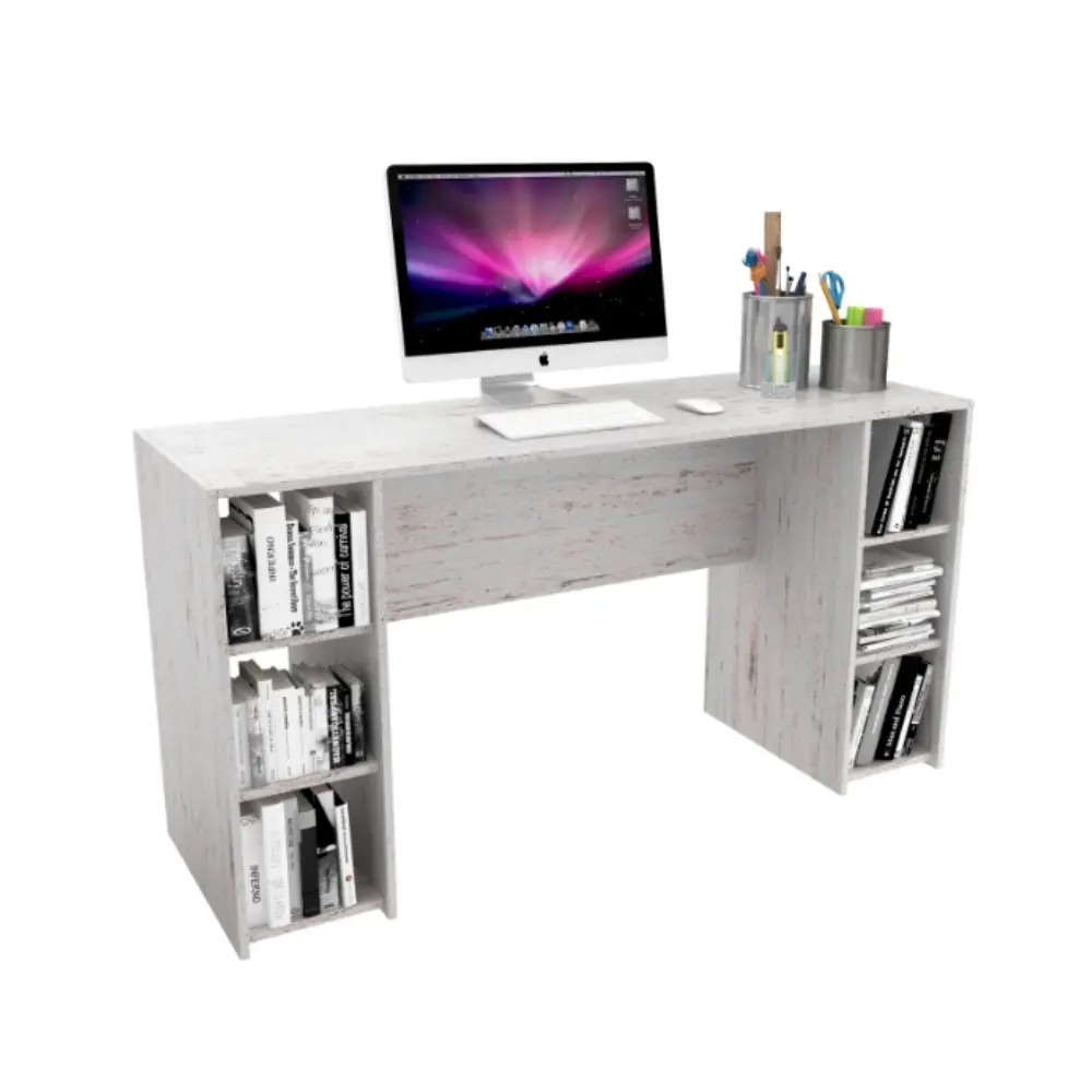 Escritorio Delos DLO101 6 Estantes Roble Blanco