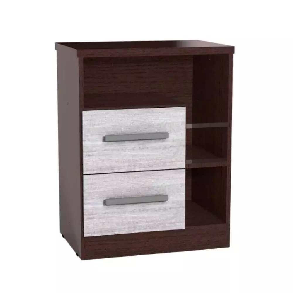Mesa de Luz Orlandi 2 Cajones Prremium 114 Wengue-Venecia