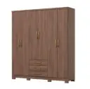 Placar Henn Caju 6 Puertas 200X180X46 Cm DA136-130 Castaño