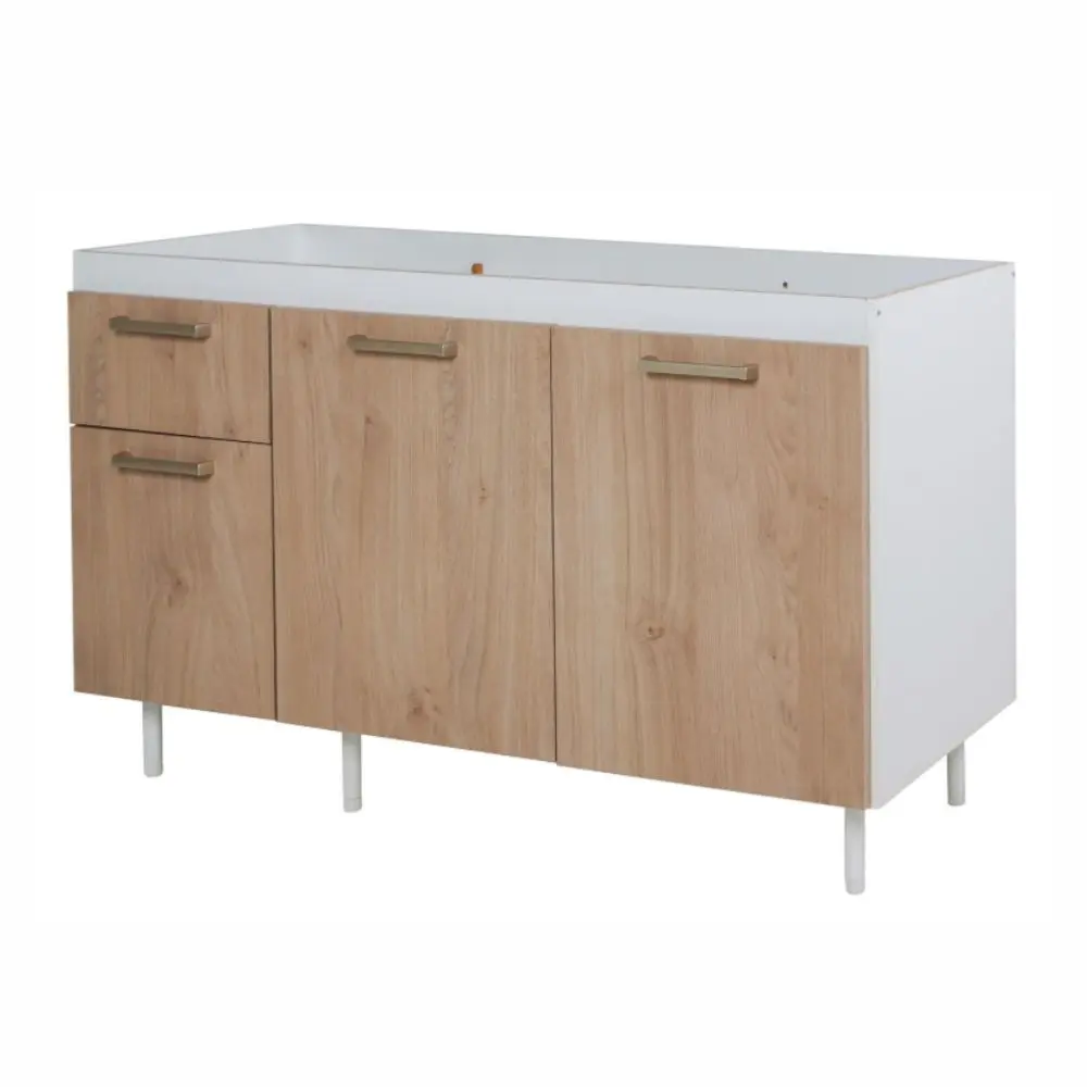 Bajo Mesada Ricchezze Turin 1.40 Mts 3 Puertas - 1 Cajones Roble Kedal 