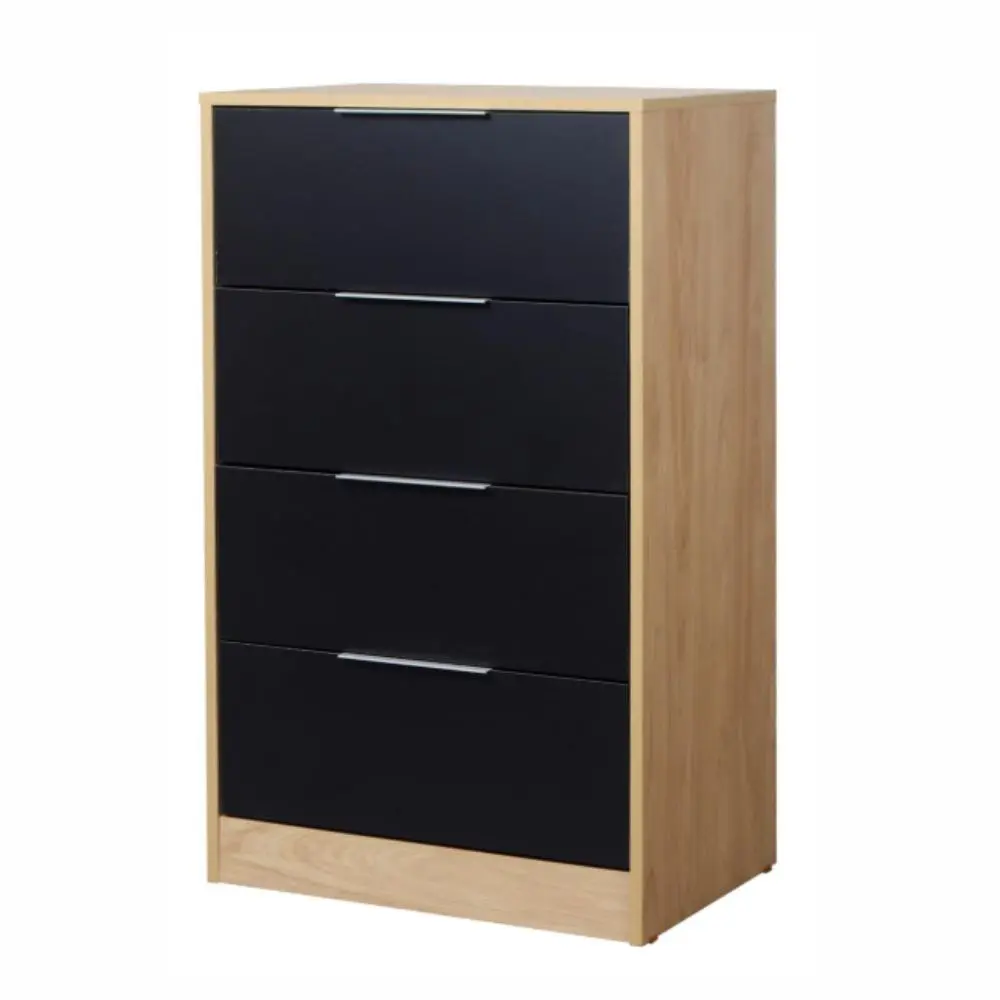 Chifonier Ricchezze Murano 4 Cajones Hickory/Negro 