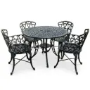 Juego de Jardin de Fundicion Sol Mayo -  Mesa Redonda 1 Mts. Con 4 Sillones 300