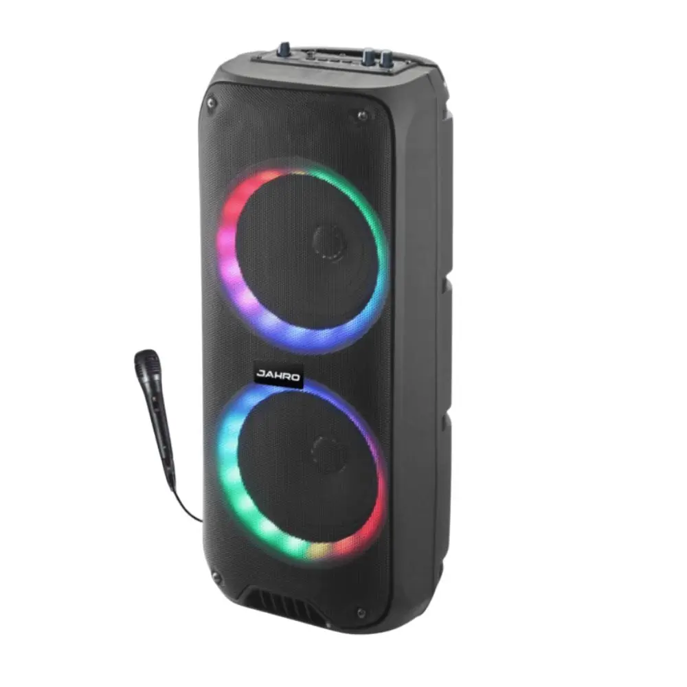 PARLANTE JAHRO 2X8" LUCES/BLUETOOHT/USB SG-8250B