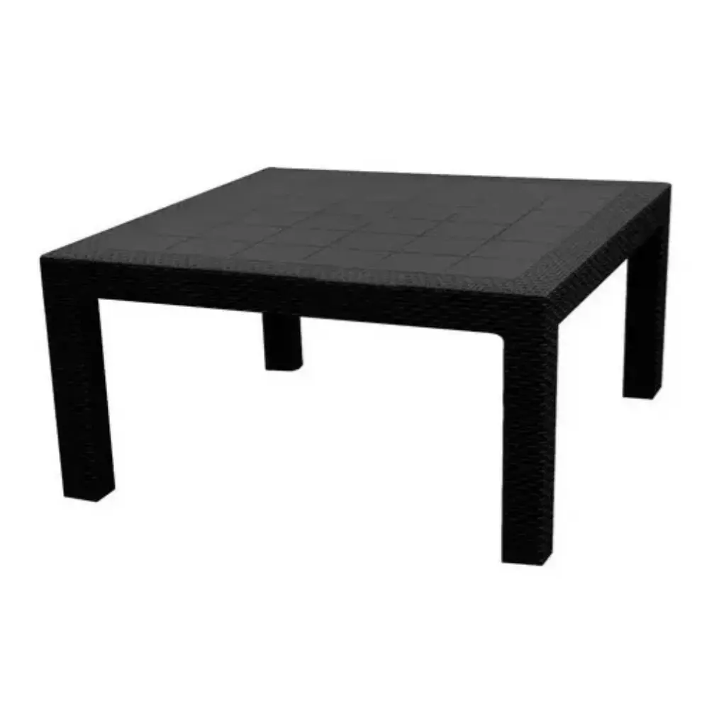 Mesa Quality Nepal Ratona Cuadrada Simil Ratan 90x90 Cm Negro
