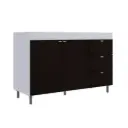 Bajo Mesada Orlandi 1.20 2 Puertas - 3 Cajones Con Estantes 3029 Blanco/Wengue