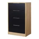 Chifonier Ricchezzze Murano 4 Cajones Hickory/Negro