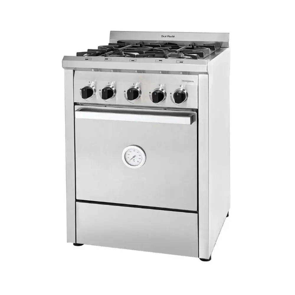 COCINA SOL REAL 4H MULTIGAS PROF. 60CM PTA-ACERO S/VISOR 515-MG