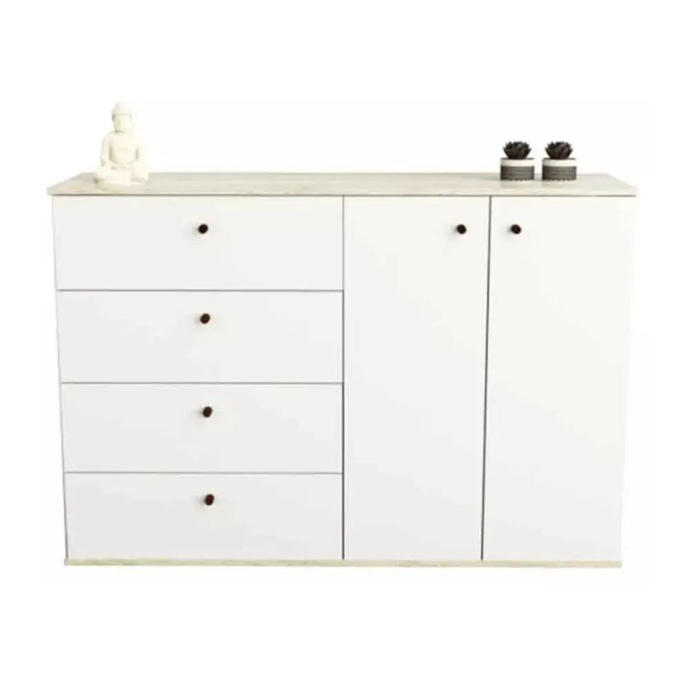 Bahiut Tables 7009 130 Cm 2 Puertas / 4 Cajones Nevado/Everest