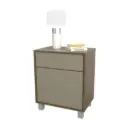 Mesa de Luz Tables 6426 1 Cajon - 1 Puerta Nogal / Gris C.