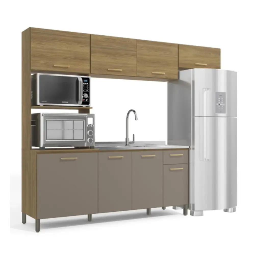 KIT DE COCINA KAPPESBERG COMPACTA 210X258X52 C-MESADA CXPIA-120 L780A-NGFE NOGUERIA-FENDI