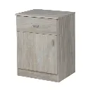 Mesa de Luz Ricchezze Piu Pack 1 Cajones Fresno Blanco